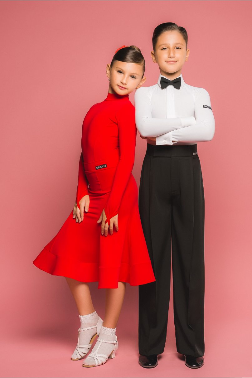Ballroom dance competition dress for girls by Bravo Design product ID Red Classic
