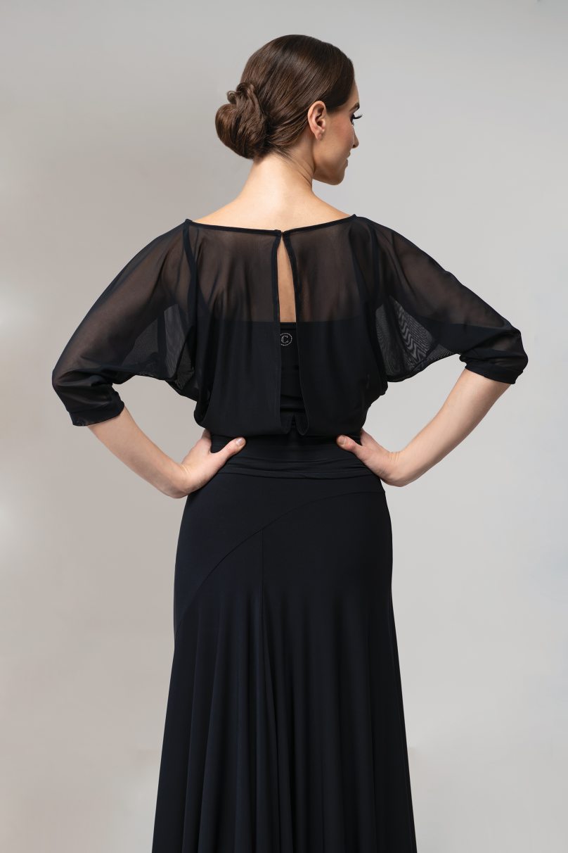 Ballroom standard dance blouse by Chrisanne Clover style CC.WR.TOP/Black