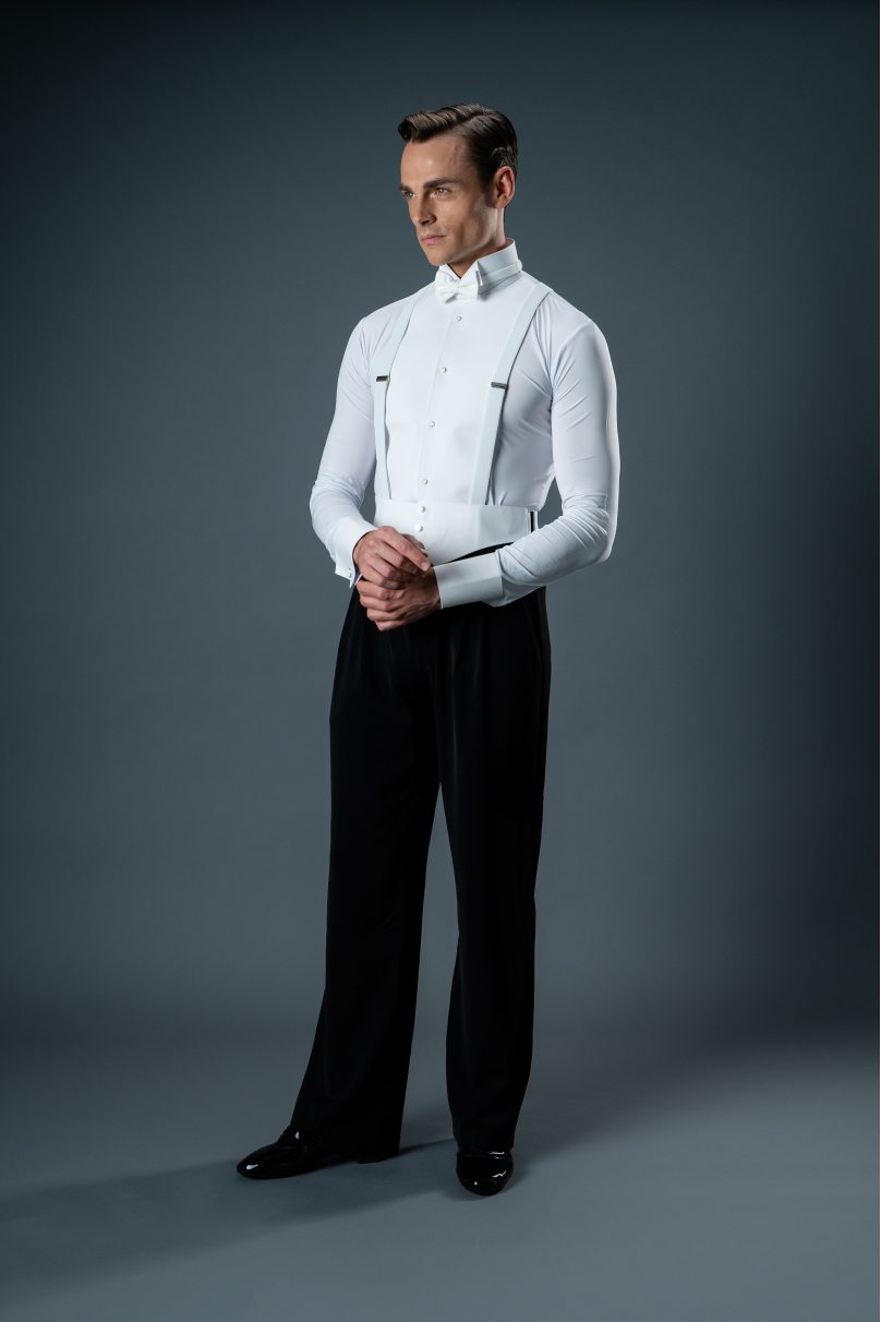 Mens ballroom dance shirt by Chrisanne Clover style COMP.SH/White