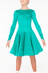 Ballroom dance competition dress for girls by Dance Me product ID BS534DR-13B#/Emerald