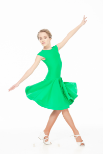 Ballroom dance competition dress for girls by Dance Me product ID BS509#/Crimson