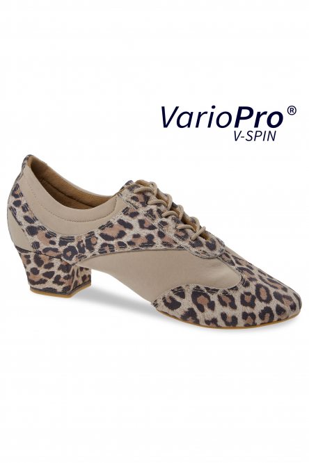 Ladies' Practice Dance Shoes Diamant style 188 VarioSpin Leopard Suede