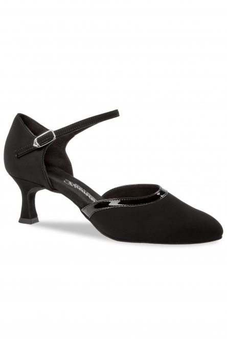 Ladies' Ballroom|Smooth Dance Shoes Diamant style 049 Black Synth Nubuk/Black Patent