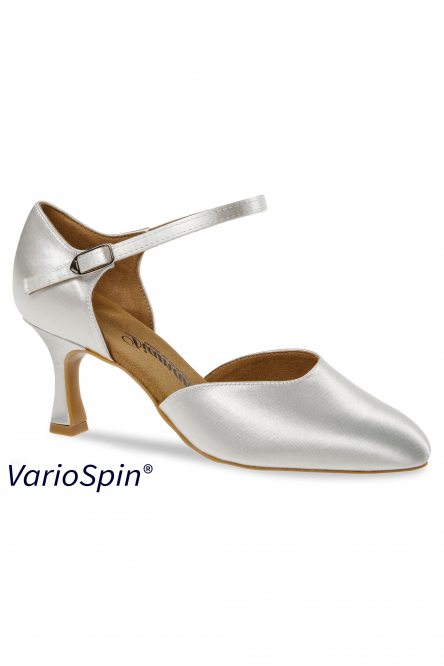 Ladies' Ballroom|Smooth Dance Shoes Diamant style 051 VarioSpin White Satin