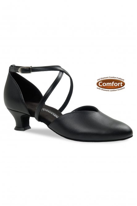 Ladies' Ballroom|Smooth Dance Shoes Diamant style 107 Black Leather
