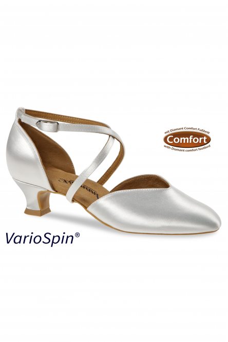 Ladies' Ballroom|Smooth Dance Shoes Diamant style 170 White Satin Extra Wide