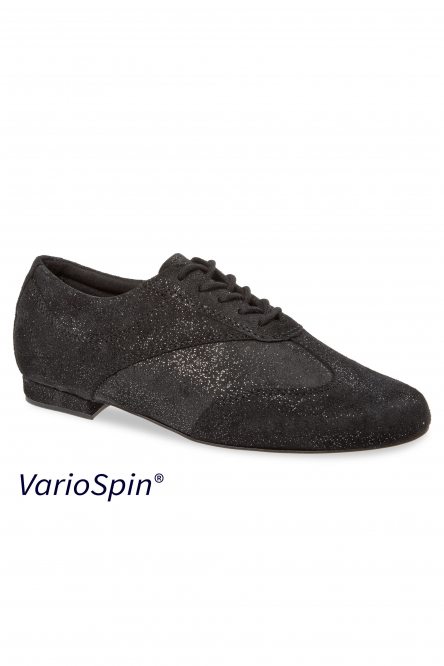 Ladies' Practice Dance Shoes Diamant style 183 VarioSpin Black suede silver reflex
