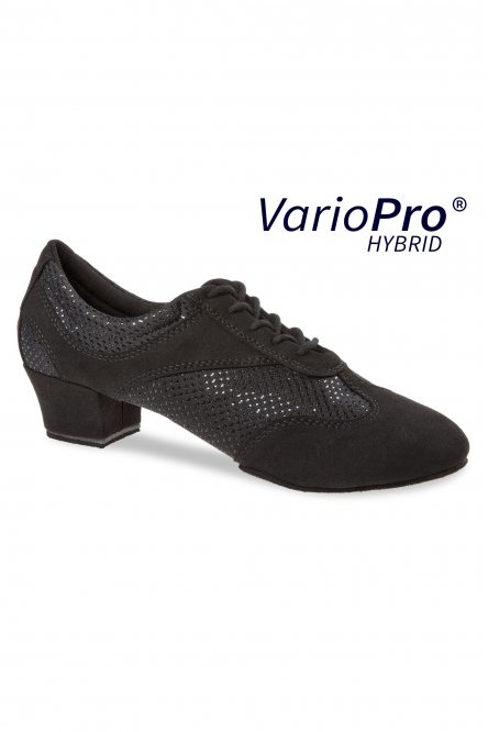 Ladies' Practice Dance Shoes Diamant style 188 VarioPro Hybrid Black Microfiber/Black glitter
