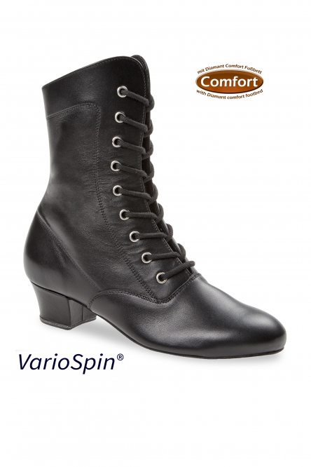 Ladies' Social Dance Boots style 208 Vario Spin Black leather