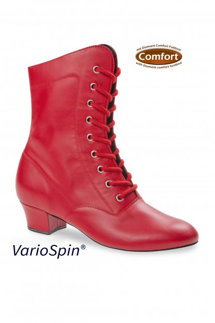 Ladies' Social Dance Boots style 208 Vario Spin Fire red leather