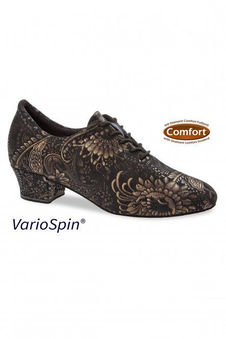 Женские танцевальные туфли для тренировок Diamant модель 199 VarioSpin Black Suede Rococo