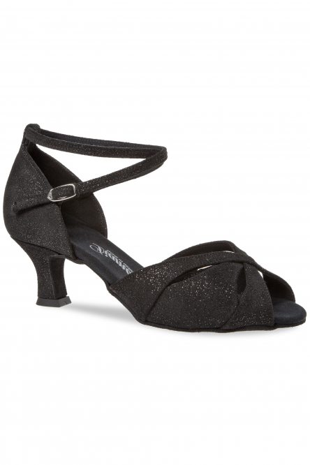 Ladies' Latin Dance Shoes Diamant style 141 Black Suede Silver Reflex
