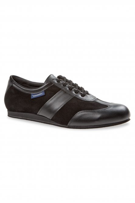 Мужские спортивные тренировочные туфли для танцев Diamant модель 123 Black leather/Black suede