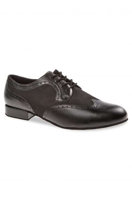 Men's Ballroom|Smooth Dance Shoes Diamant style 089 Black leather/Black nubuk leather