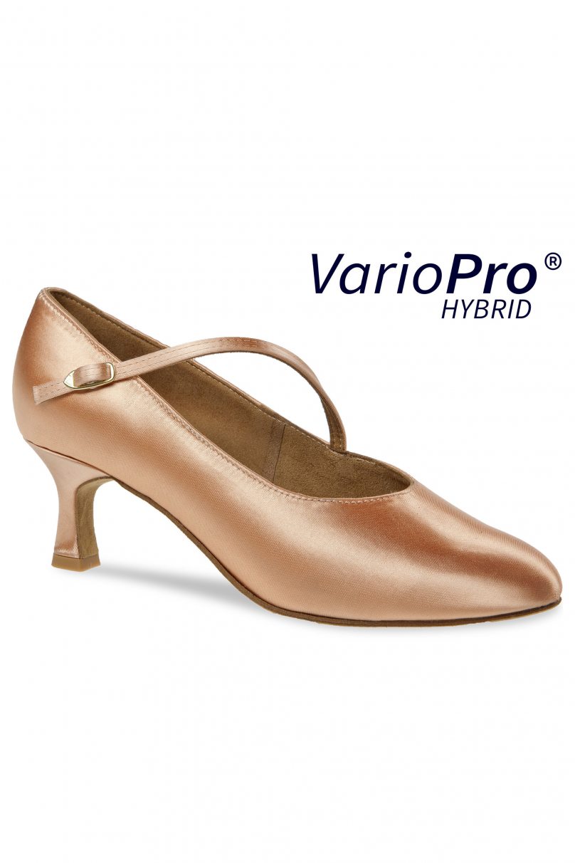 Ladies' Ballroom|Smooth Dance Shoes Diamant style 166 Vario Pro Tan Satin