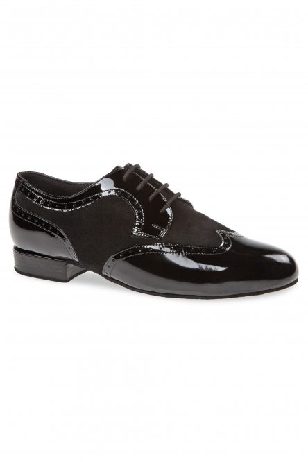 Men's Ballroom|Smooth Dance Shoes Diamant style 089 Black suede/Black patent