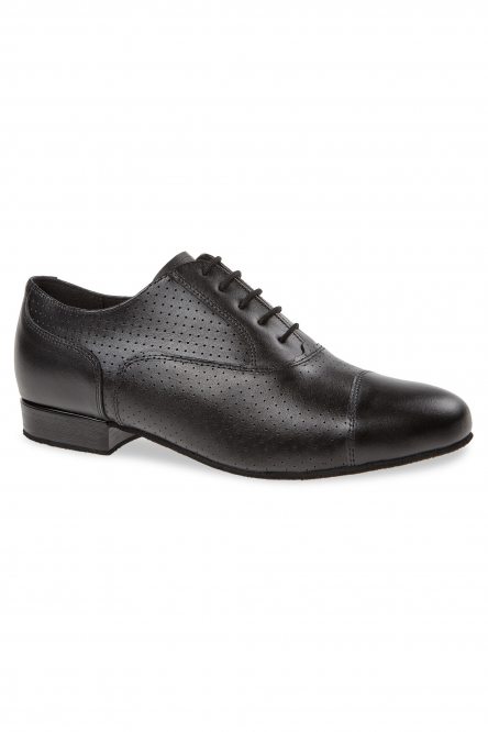 Men's Ballroom|Smooth Dance Shoes Diamant style 088 Black leather/Black black leather perforated