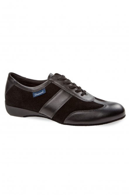Men's Ballroom Sneaker Dance Shoes Diamant style 123 Black leather/Black suede