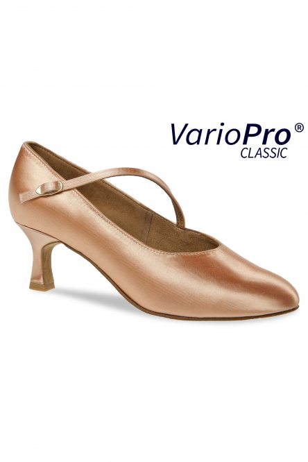 Ladies' Ballroom|Smooth Dance Shoes Diamant style 166 Classic Vario Pro Tan Satin