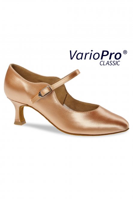 Ladies' Ballroom|Smooth Dance Shoes Diamant style 186 Classic Vario Pro Tan Satin