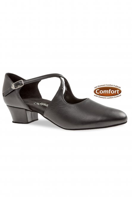 Ladies' Ballroom|Smooth Dance Shoes Diamant style 052 Black Leather