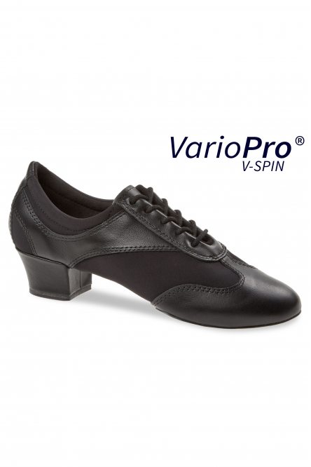 Ladies' Practice Dance Shoes Diamant style 188 VarioSpin Black leather/Black neoprene