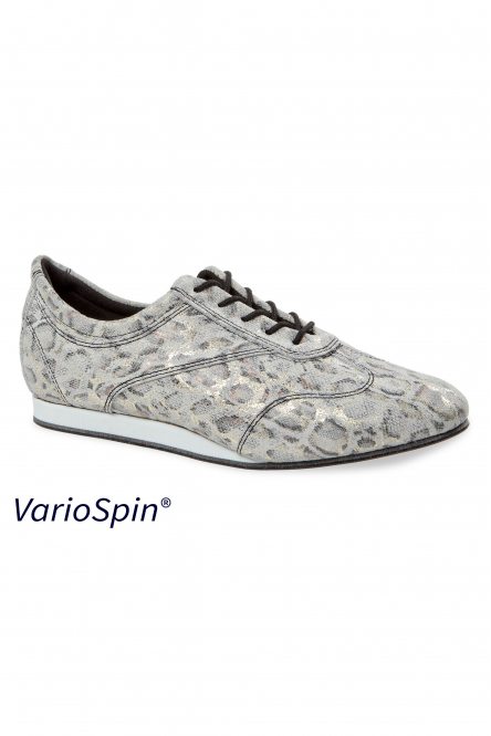 Ladies' Practice Dance Shoes Diamant style 183 VarioSpin Snow Leopard Gold Print
