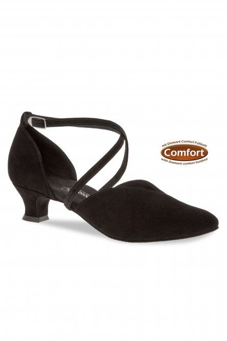 Ladies' Ballroom|Smooth Dance Shoes Diamant style 107 Black Suede