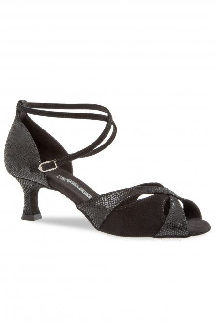 Ladies' Latin Dance Shoes Diamant style 141 Black Suede Python Print/Black Suede