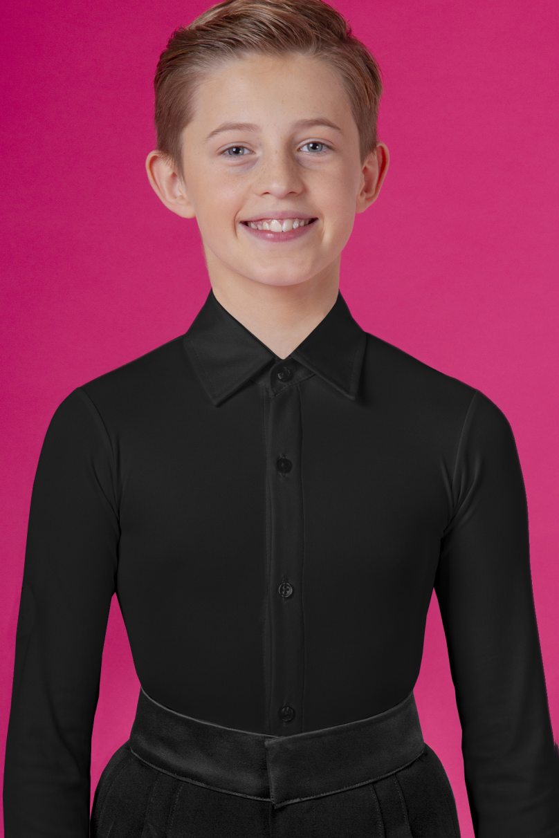 Boys ballroom dance shirt by DSI style 1076 Black