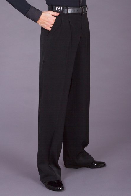 Men's Two Small Pleated Dance Trousers with Pockets & Belt Loops