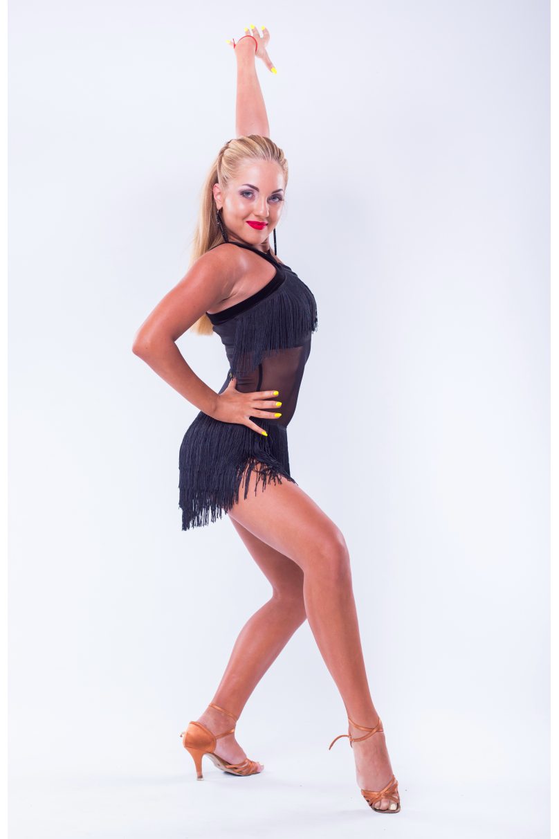 Latin dance dress by FASHION DANCE model WDLT704BK