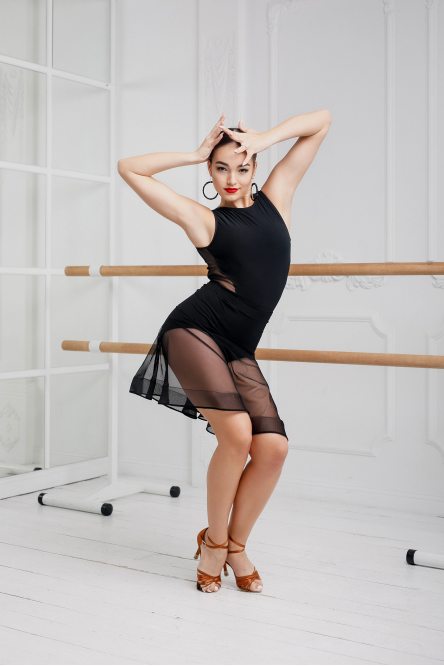Latin dance skirt by FASHION DANCE model WSLT608/1BK