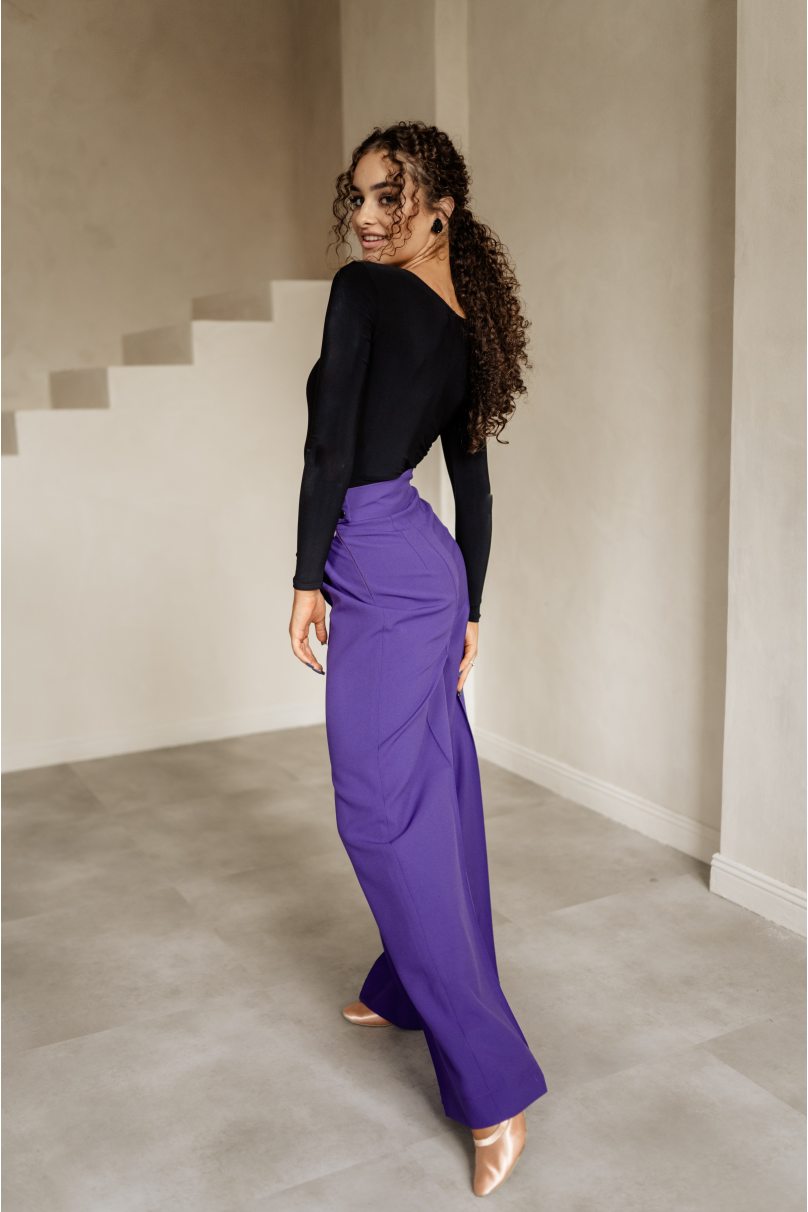 Женские брюки для бальных танцев стандарт от бренда FASHION DANCE модель Pant W 003 Violet