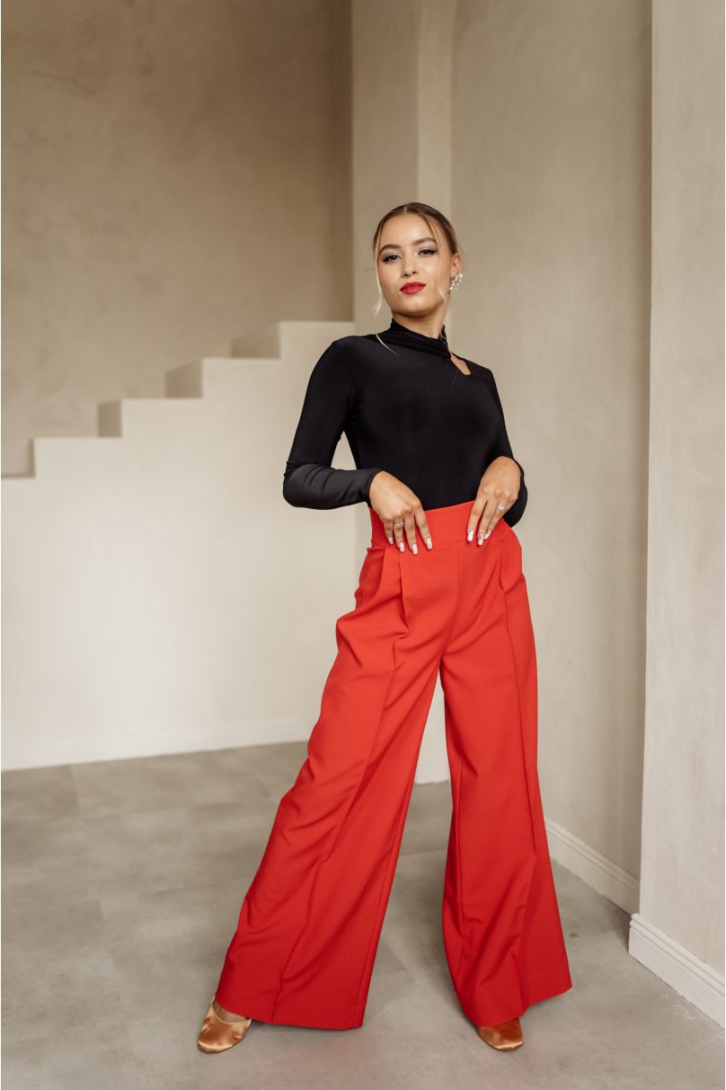 High waisted trousers  Red wide leg pants, Fashion, Red wide leg trousers