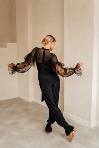 Жіночі штани для бальних танців для латини від бренду FASHION DANCE модель WP308BK