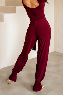 Женские брюки для бальных танцев для латины от бренда FASHION DANCE модель Pant W 008 Burgundy