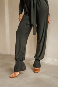 Женские брюки для бальных танцев для латины от бренда FASHION DANCE модель Pant W 008 Dark green