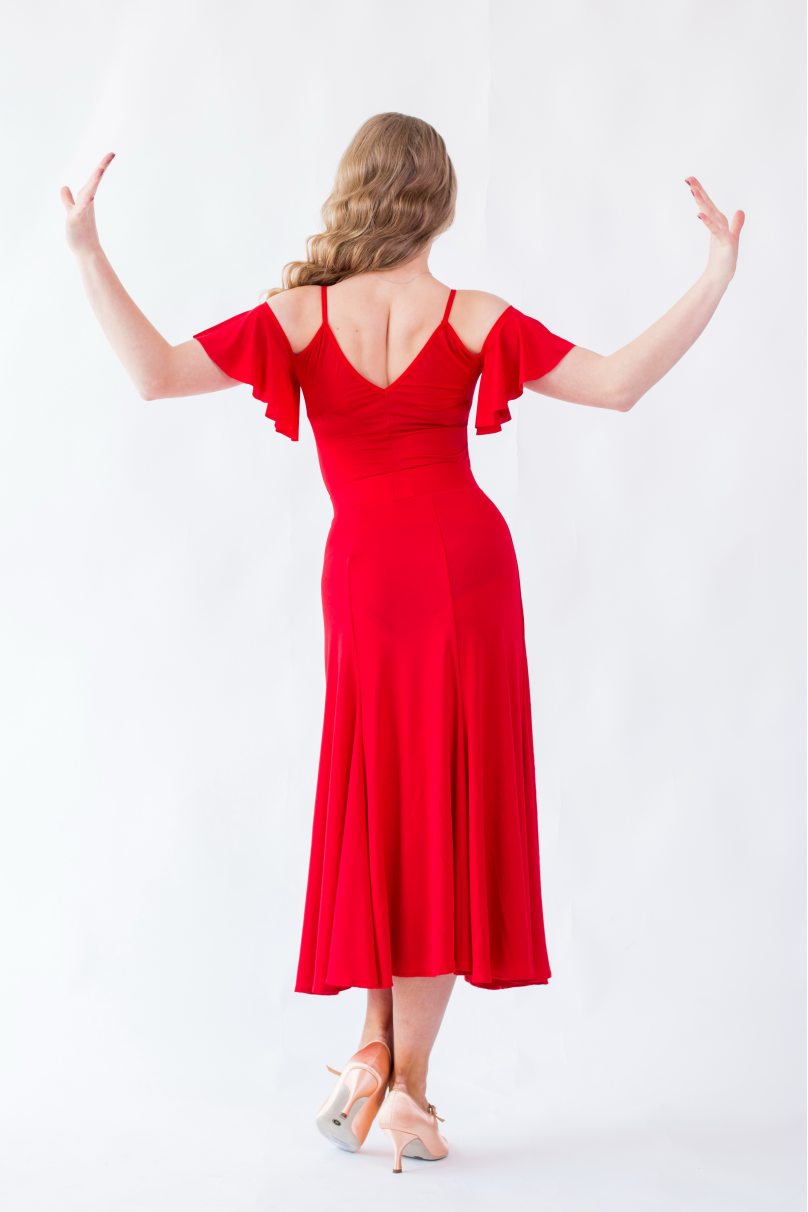 Damen Tanzkleidung Marke FASHION DANCE Tanzkleider Standard modell Dress st W 004/Red