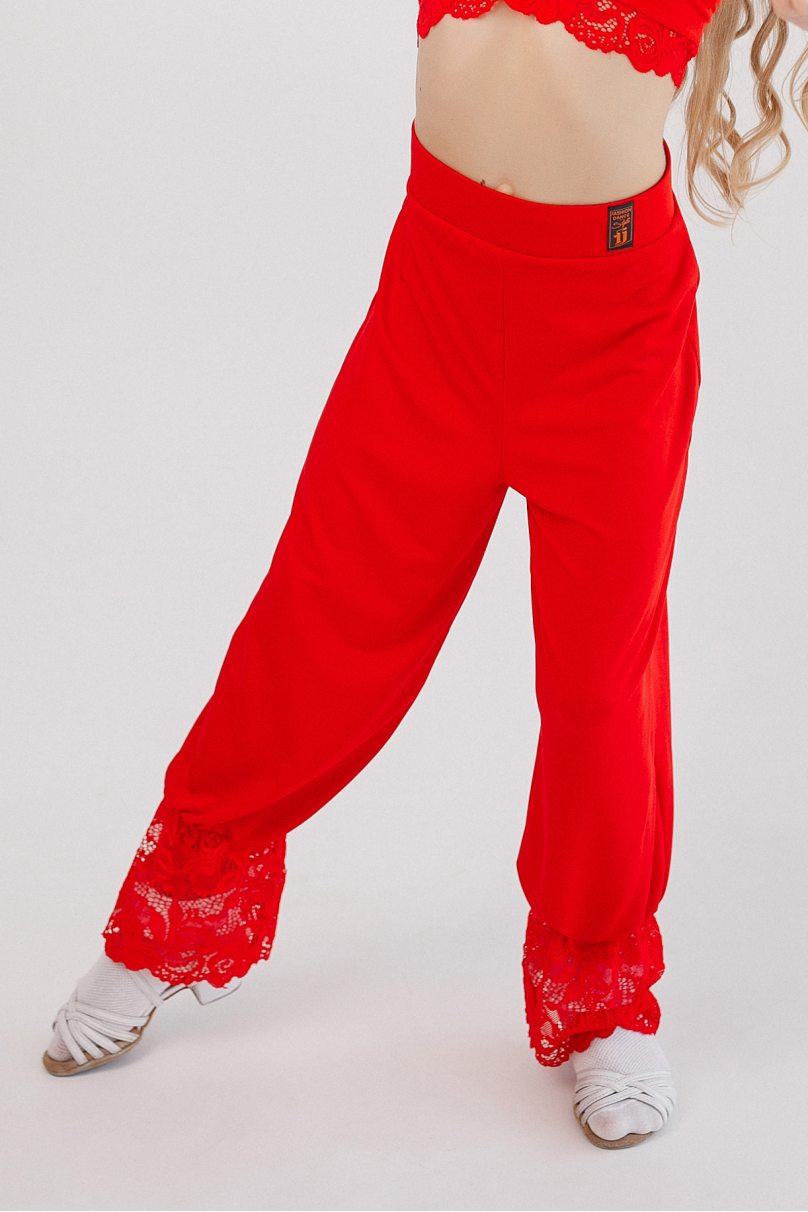 Girls dance pants by FASHION DANCE style Pant K 008/1 Red