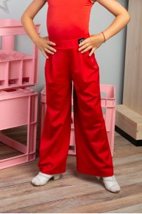 Штани для бальних танців для дівчаток від бренду FASHION DANCE модель Pant K 011 Red