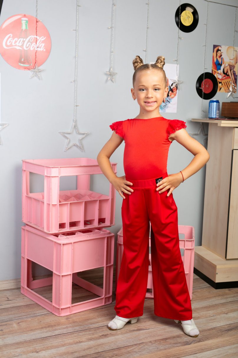 Штани для бальних танців для дівчаток від бренду FASHION DANCE модель Pant K 011 Red