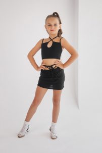 Ballroom latin dance skirt for girls by FASHION DANCE style Skirt lat K 038 Black