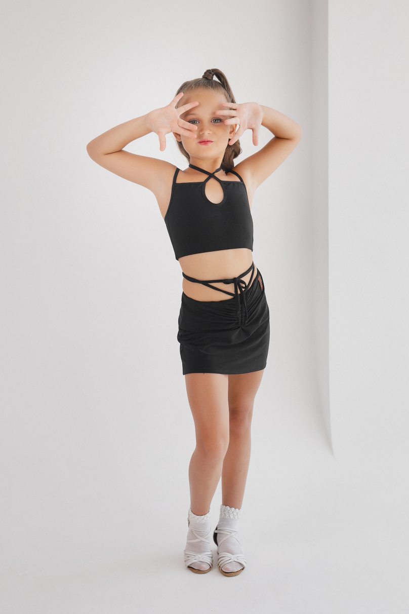 Юбка для бальных танцев для девочек от бренда FASHION DANCE модель Skirt lat K 038 Black