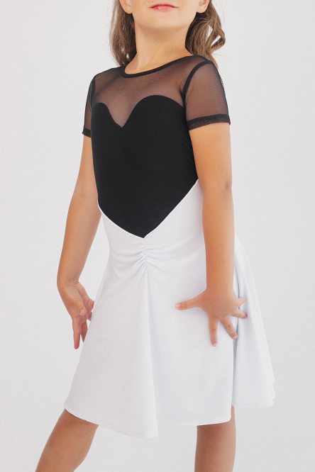 Платье для бальных танцев для девочек от бренда FASHION DANCE модель Dress KDLT3733BK/WT