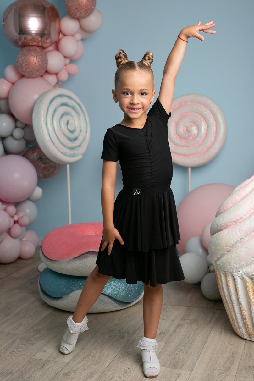 Юбка для бальных танцев для девочек от бренда FASHION DANCE модель Skirt KSLT3501BK