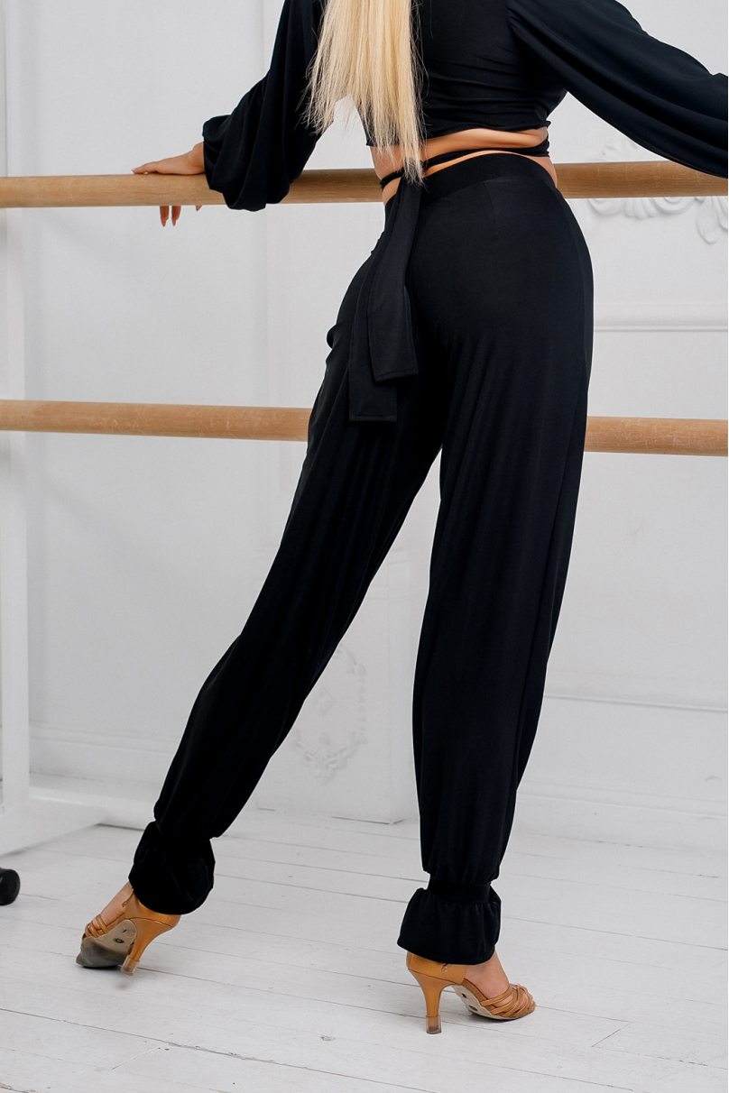 Ladies latin dance pants by FASHION DANCE model Pant W 008/Old/Black