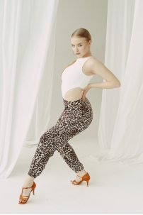 Ladies latin dance pants by FASHION DANCE model Pant W 007 Leopard