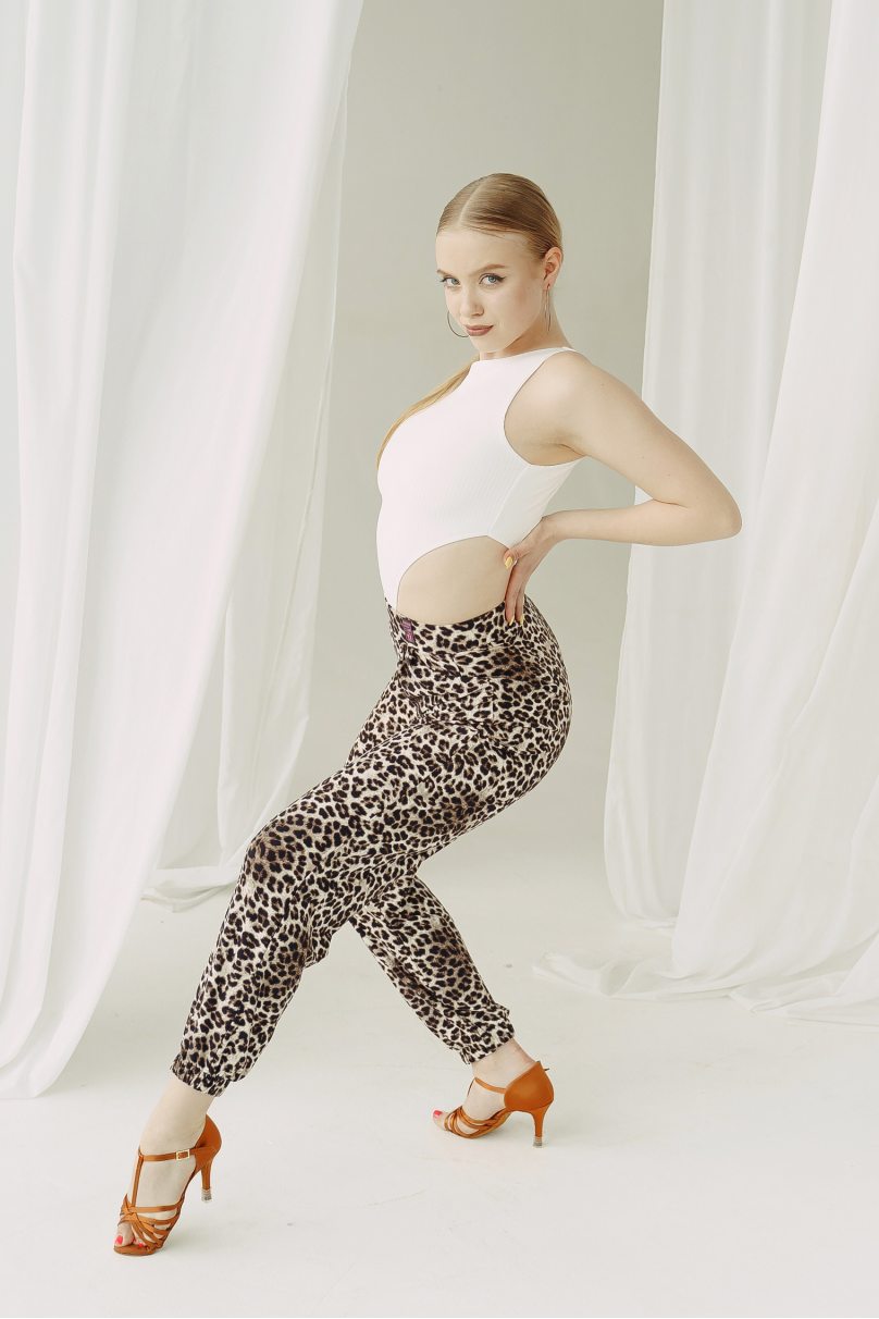 Женские брюки для бальных танцев для латины от бренда FASHION DANCE модель Pant W 007 Leopard