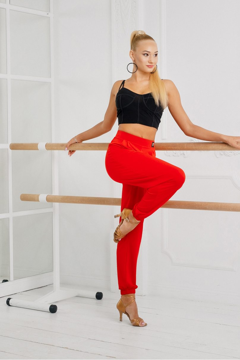 Женские брюки для бальных танцев для латины от бренда FASHION DANCE модель Pant W 007 Red